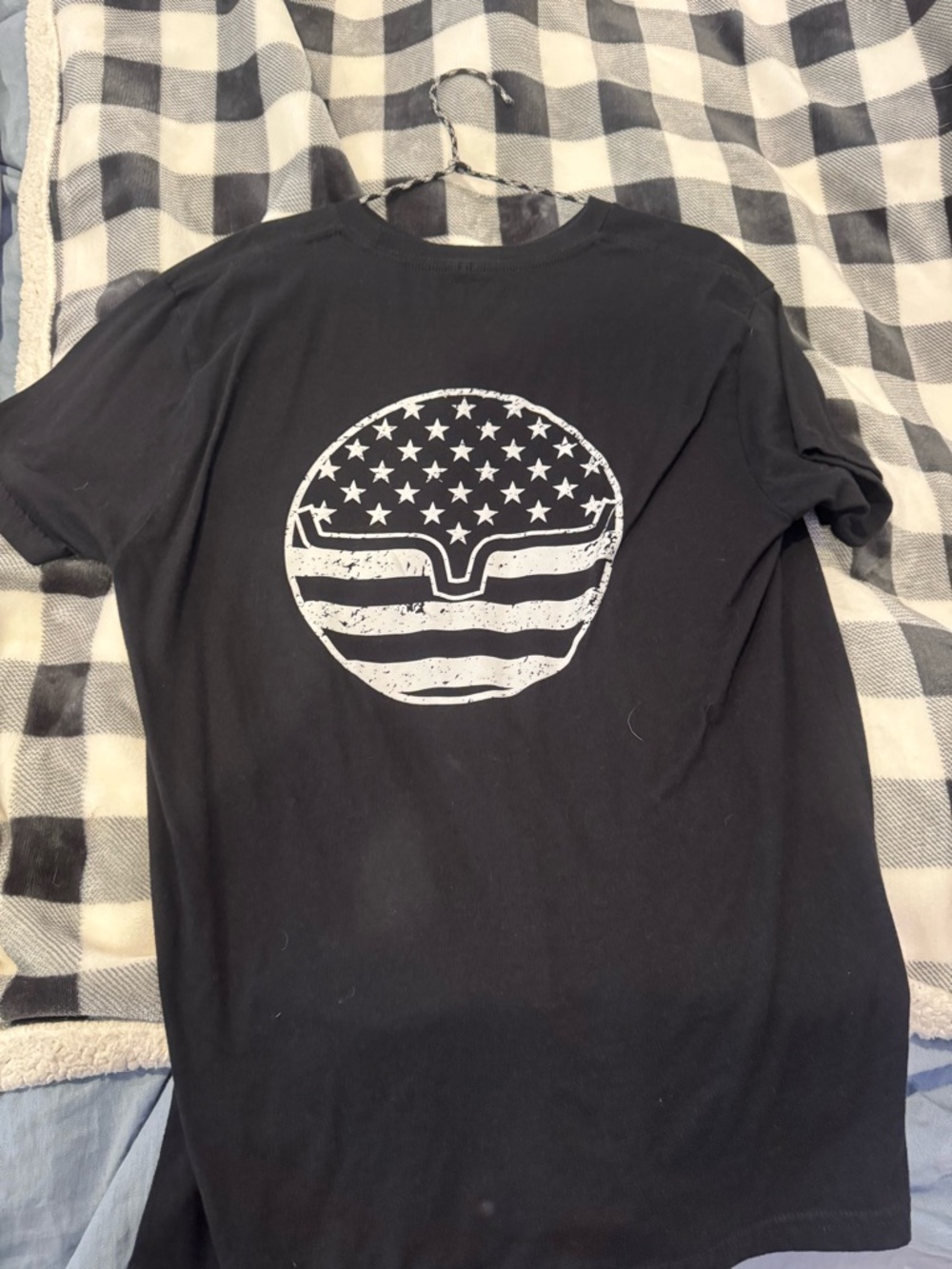 Kimes Ranch Black Short Sleeve Tee with White Flag Circle Logo